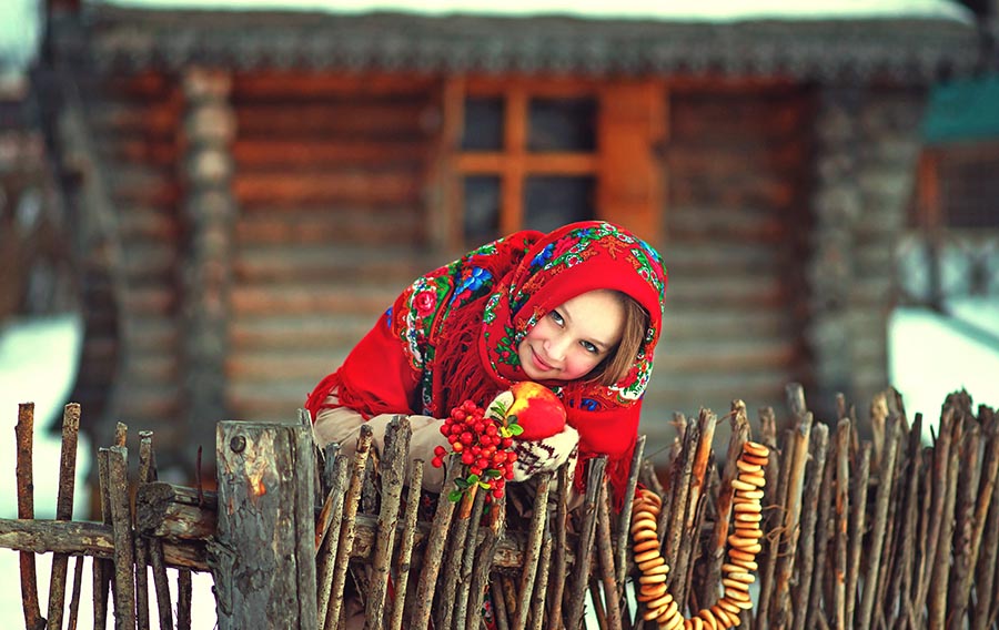 Sexy girl Women in Slavic costumes in Fort Worth